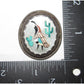 Old Pawn Zuni Inlay Quail Cactus Pin Brooch Pendant Sterling