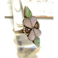 Old Pawn Zuni Inlay Ring Size 6.5 Turquoise Mother of Pearl Sterling Silver Native American