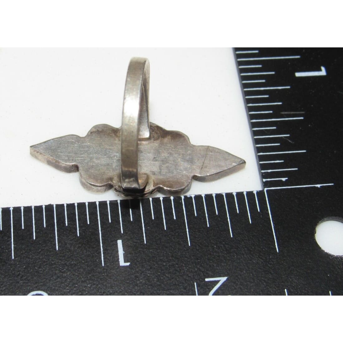 Old Pawn Zuni Inlay Ring Size 6.5 Turquoise Mother of Pearl Sterling Silver Native American