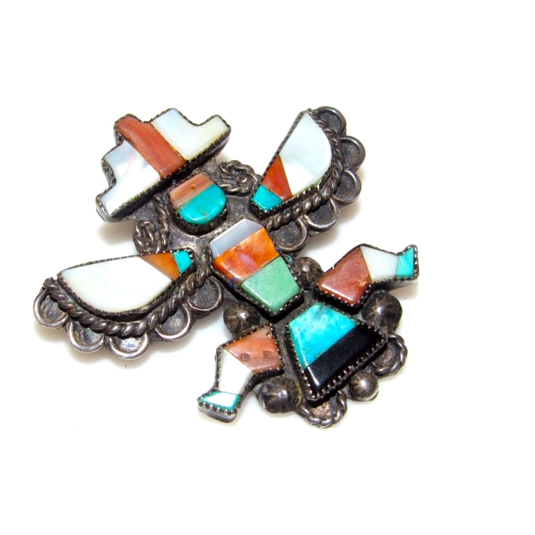 Old Pawn Zuni Knifewing Kachina Pin Brooch Sterling Silver 