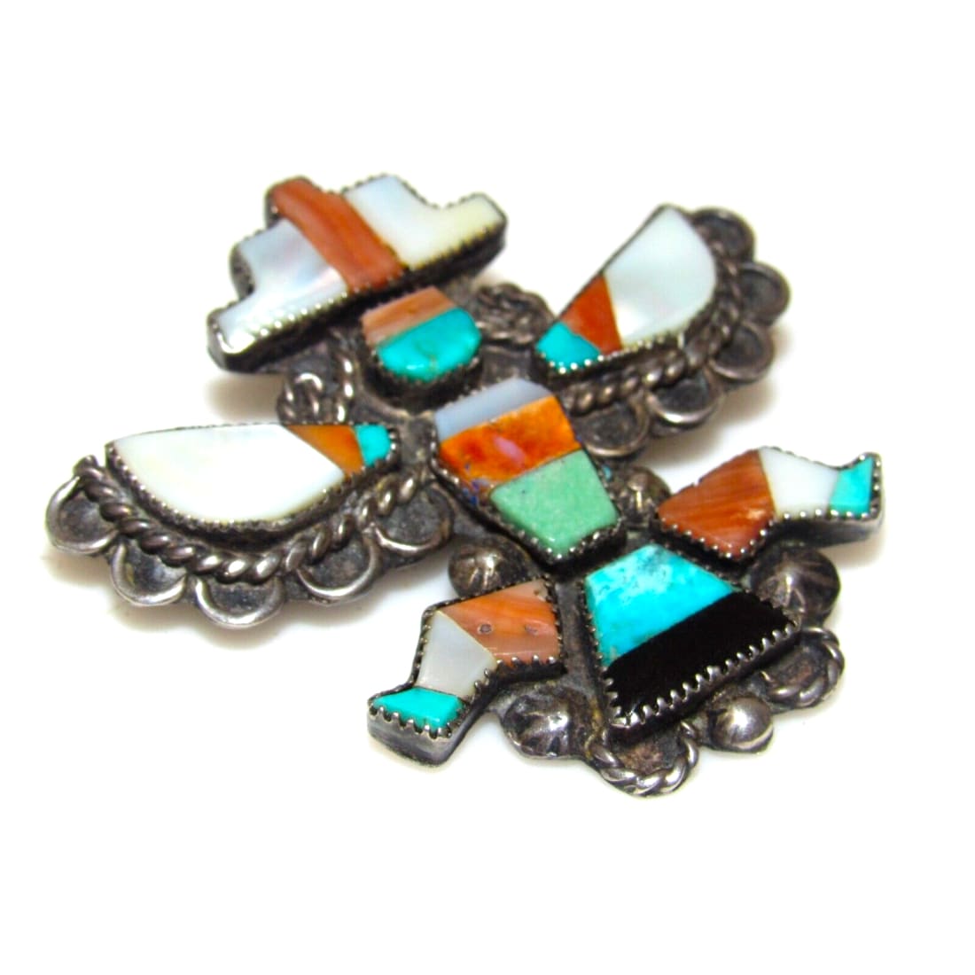 Old Pawn Zuni Knifewing Kachina Pin Brooch Sterling Silver 
