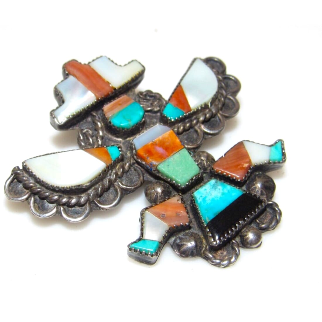 Old Pawn Zuni Knifewing Kachina Pin Brooch Sterling Silver 