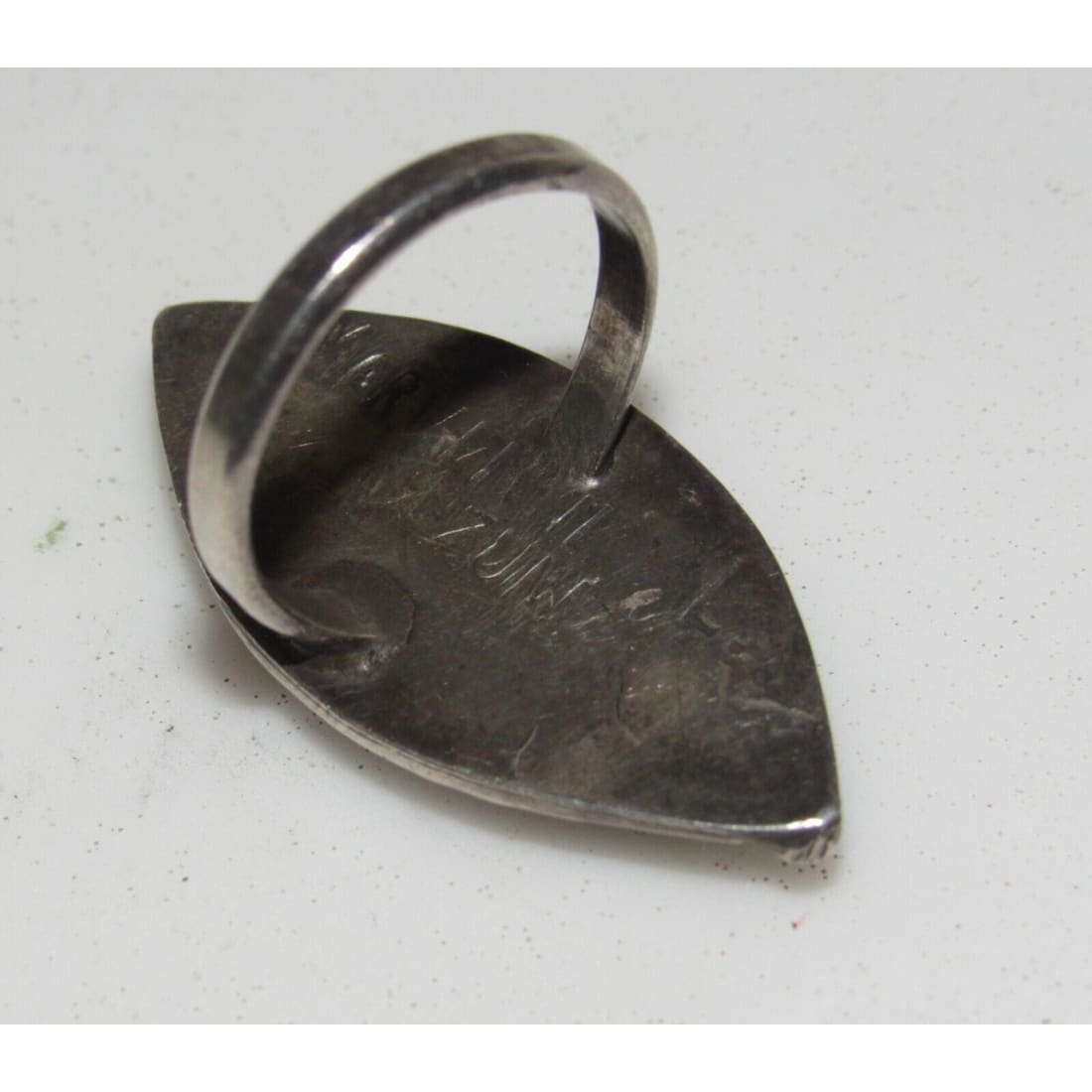 Old Pawn Zuni Ring Sz 6.5 Marvelyn Cheama Turquoise Coral Sterling Silver Native American