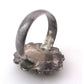 Old Pawn Zuni Snake Eye Turquoise Coral Sterling Silver Cluster Ring Size 6 Native American
