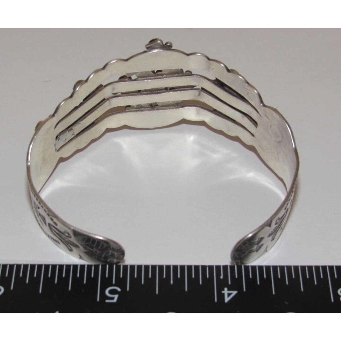 Old Pawn Zuni Snake Eye Turquoise Cuff Bracelet Ingot 