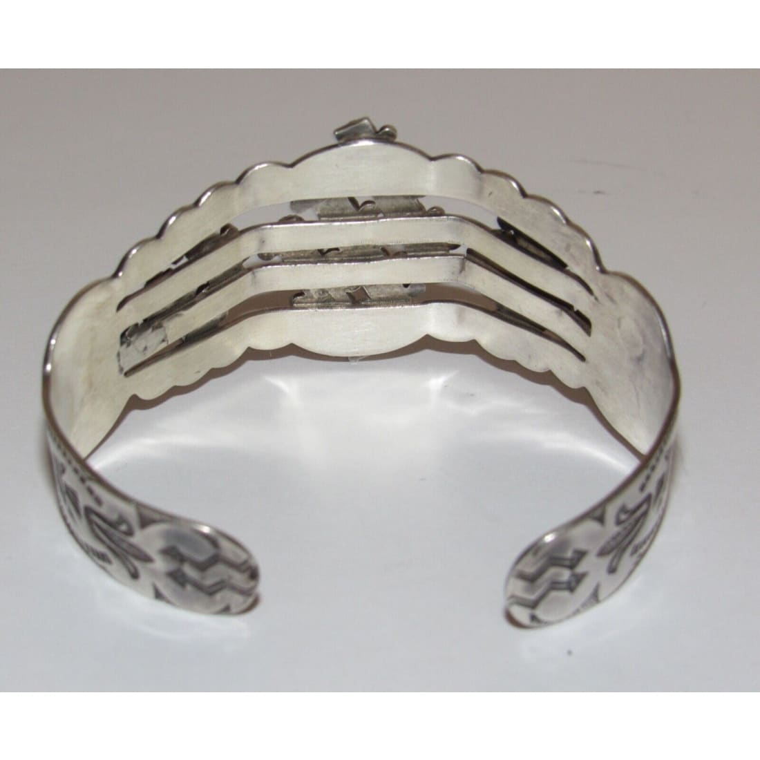 Old Pawn Zuni Snake Eye Turquoise Cuff Bracelet Ingot 
