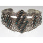 Old Pawn Zuni Snake Eye Turquoise Cuff Bracelet Ingot 