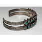 Old Pawn Zuni Snake Eye Turquoise Double Row Cuff Bracelet 