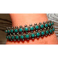Old Pawn Zuni Snake Eye Turquoise Double Row Cuff Bracelet 
