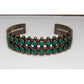 Old Pawn Zuni Snake Eye Turquoise Double Row Cuff Bracelet 