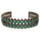 Old Pawn Zuni Snake Eye Turquoise Double Row Cuff Bracelet 