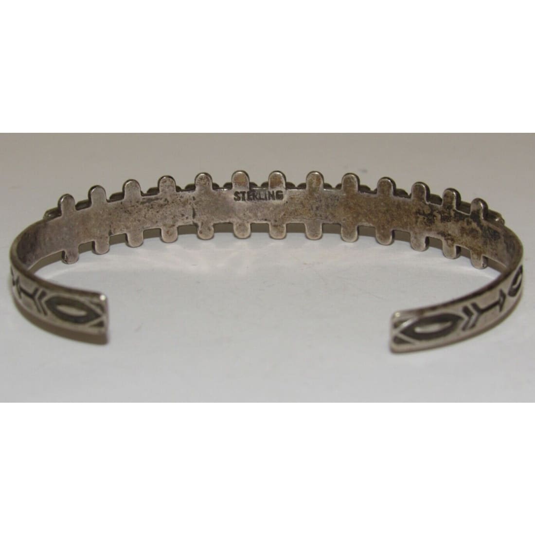 Old Pawn Zuni Snake Eye Turquoise Row Cuff Bracelet Ingot 