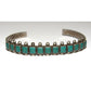 Old Pawn Zuni Snake Eye Turquoise Row Cuff Bracelet Ingot 
