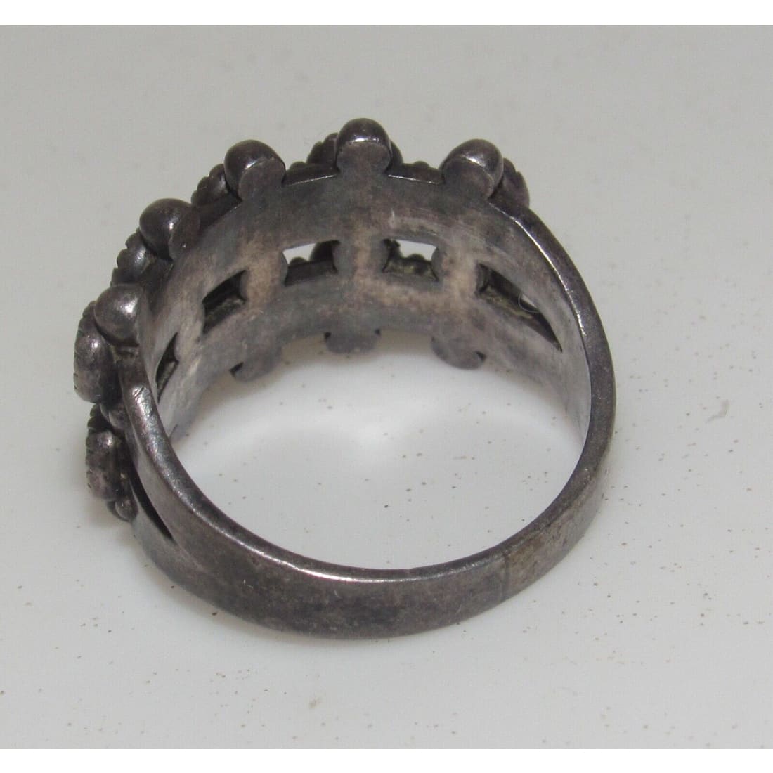 Old Pawn Zuni Snake Eye Turquoise Sterling Silver Ring Size 
