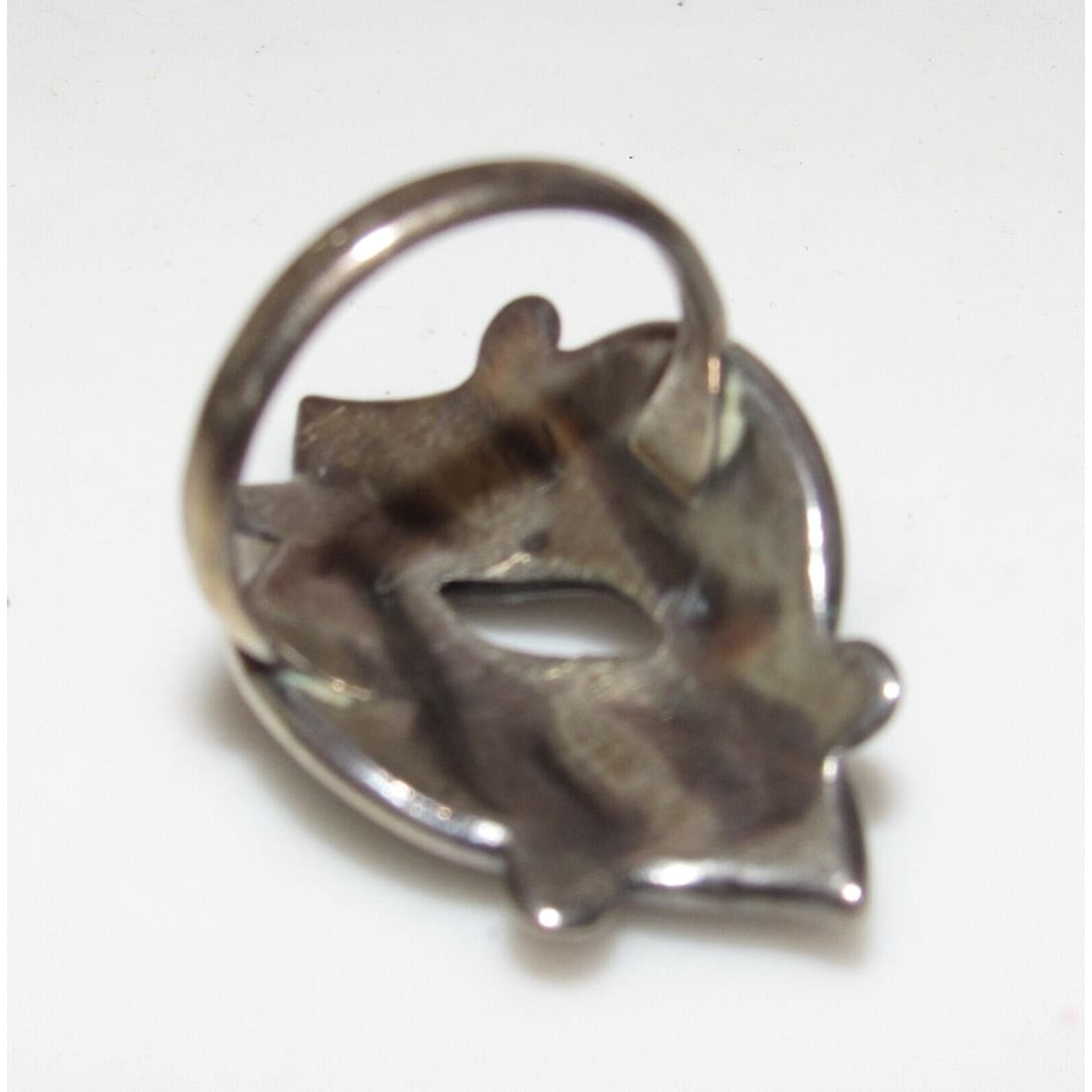 Old Pawn Zuni Snake Eye Turquoise Sterling Silver Ring Size 