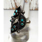 Old Pawn Zuni Snake Eye Turquoise Sterling Silver Ring Size 