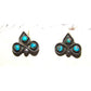 Old Pawn Zuni Turquoise Cluster Post Earrings Snake Eye 