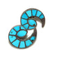 Old Pawn Zuni Turquoise Inlay Cornucopia Rams Horns Screw 