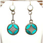 Old Pawn Zuni Turquoise Mother of Pearl Inlay Sterling