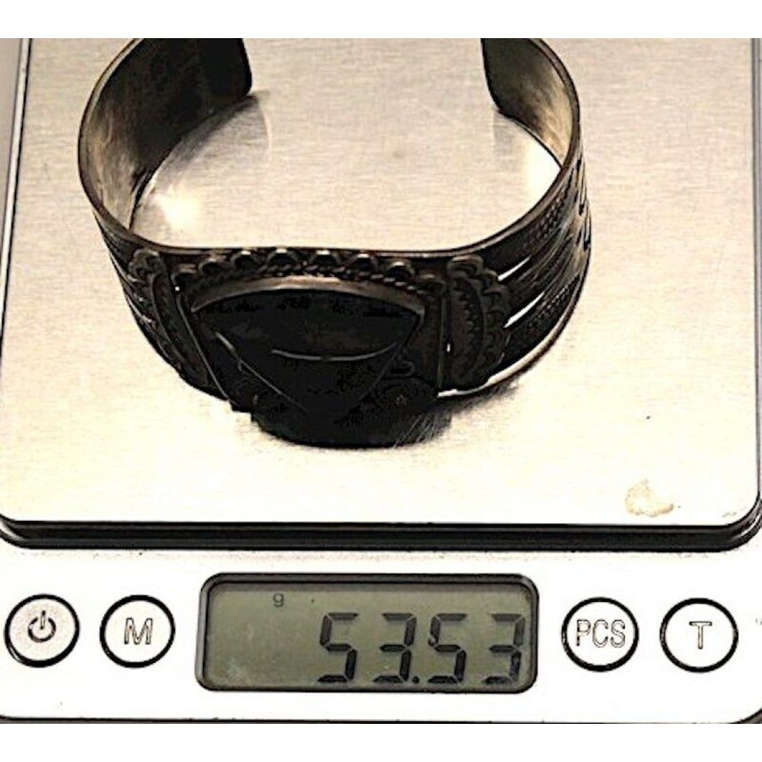Rare Fred Harvey Era Petrified Wood Sterling Bracelet Navajo Large Cuff 53 Gr Fred Harvey Era