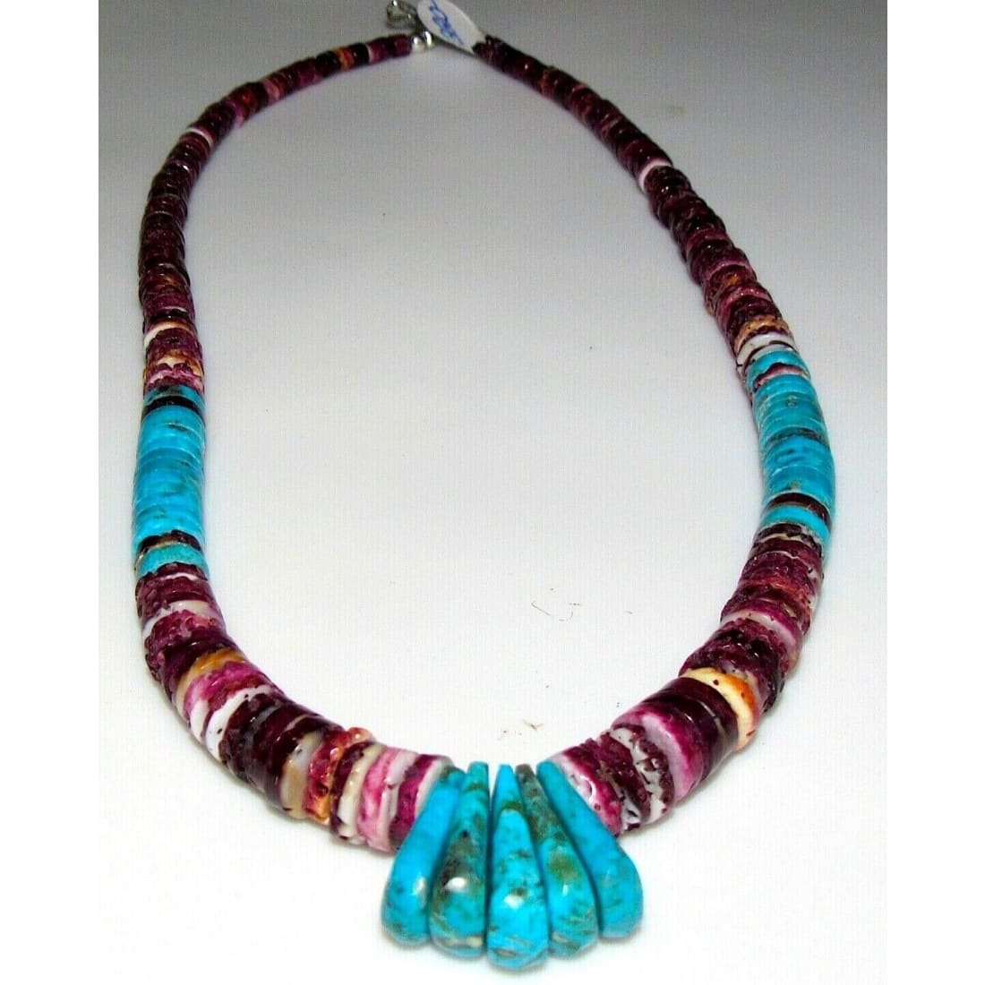 SANTO DOMINGO HEISHI NECKLACE LUPE LOVATO TURQUOISE PURPLE 