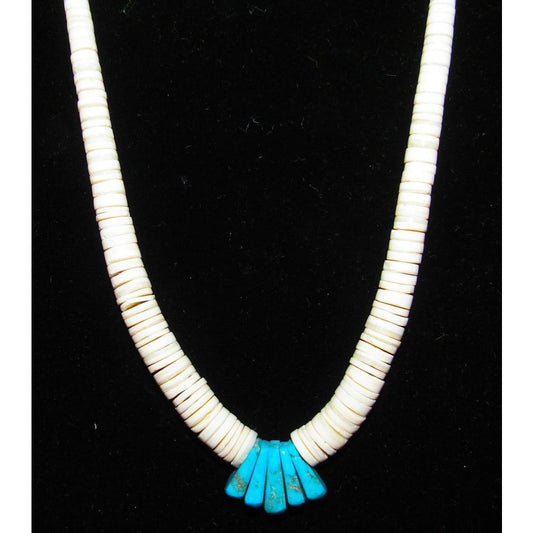 Santo Domingo Heishi Necklace Lupe Lovato White Shell 