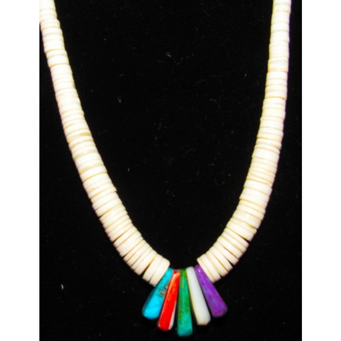 Santo Domingo Heishi Necklace Lupe Lovato White Shell 