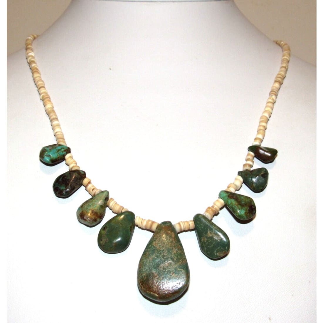 Santo Domingo Heishi Necklace Royston Turquoise Nuggets 