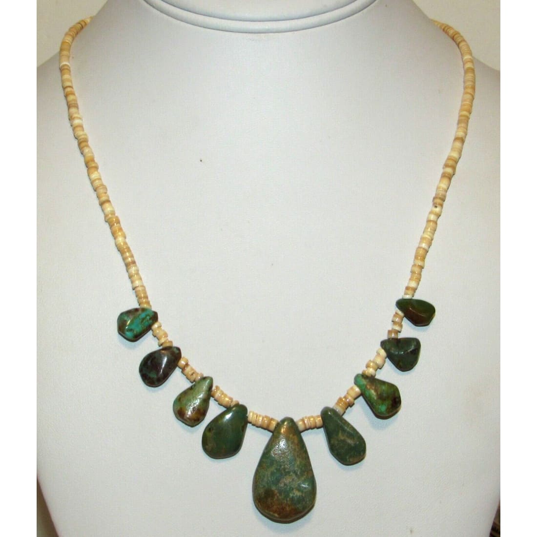 Santo Domingo Heishi Necklace Royston Turquoise Nuggets 