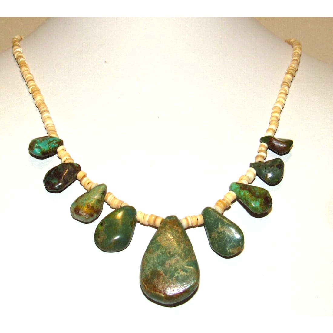 Santo Domingo Heishi Necklace Royston Turquoise Nuggets 