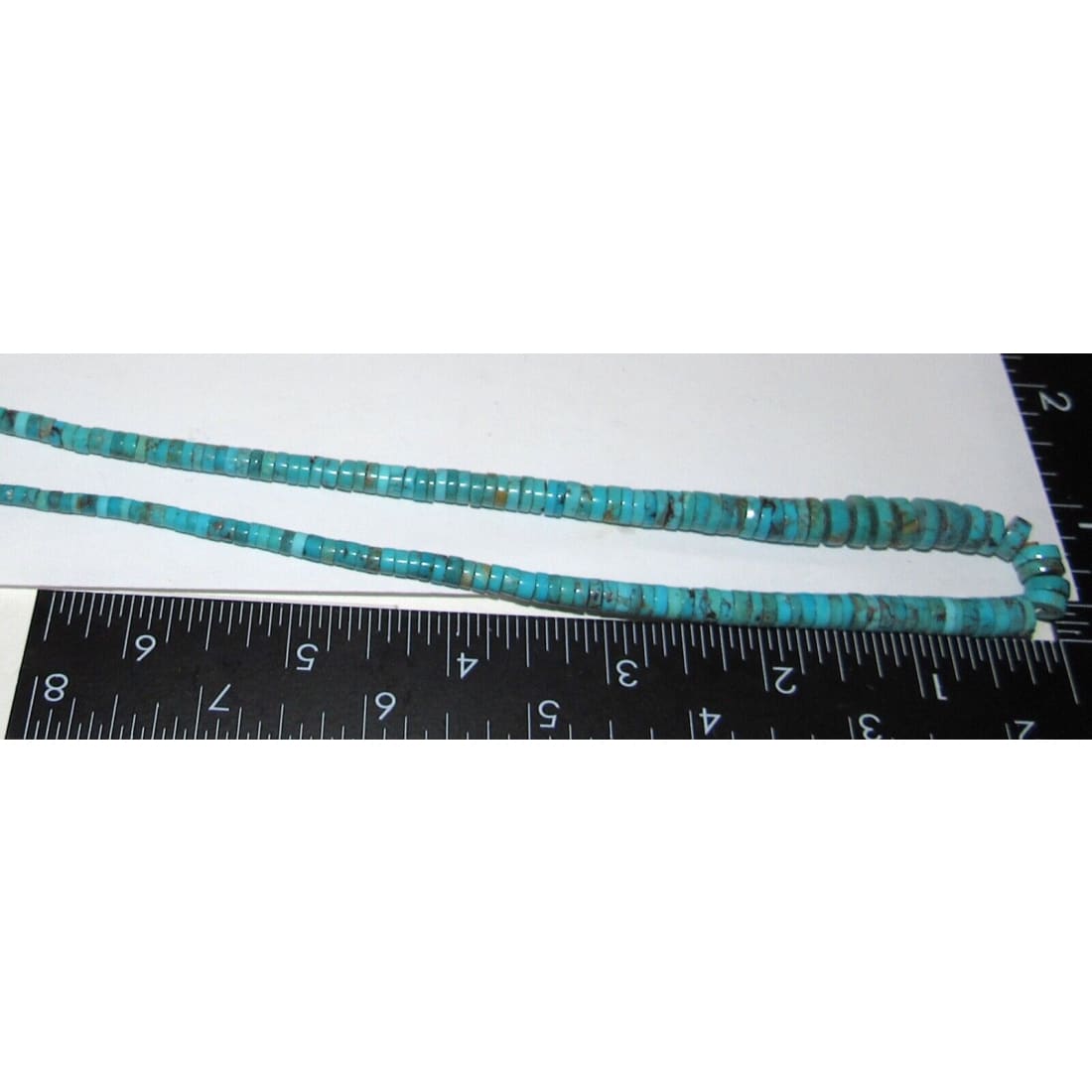 Santo Domingo Kingman Turquoise Heishi Necklace J. Calabaza