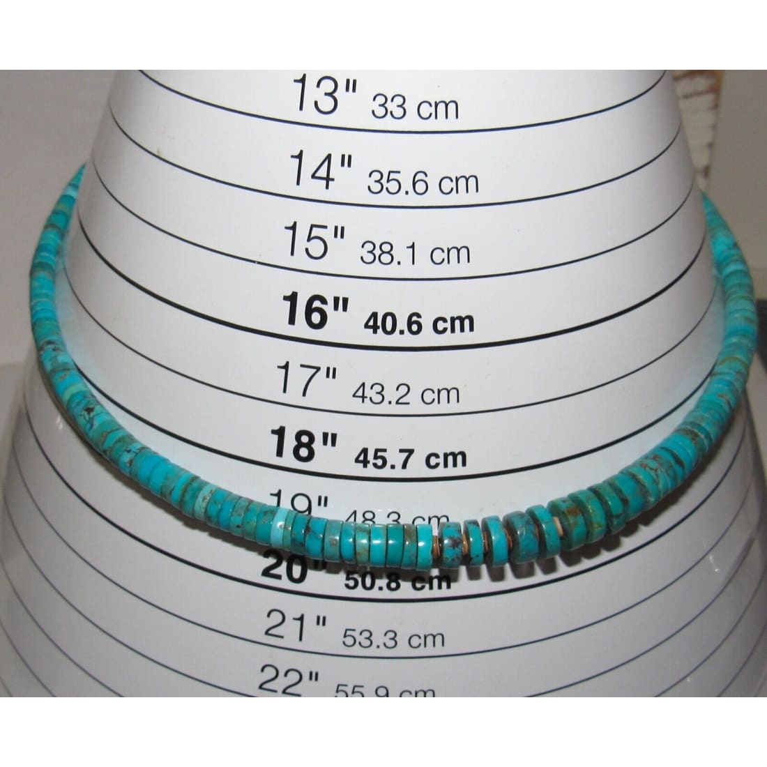 Santo Domingo Kingman Turquoise Heishi Necklace J. Calabaza