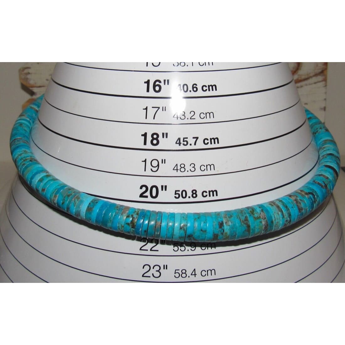 Santo Domingo Kingman Turquoise Heishi Necklace Lupe Lovato