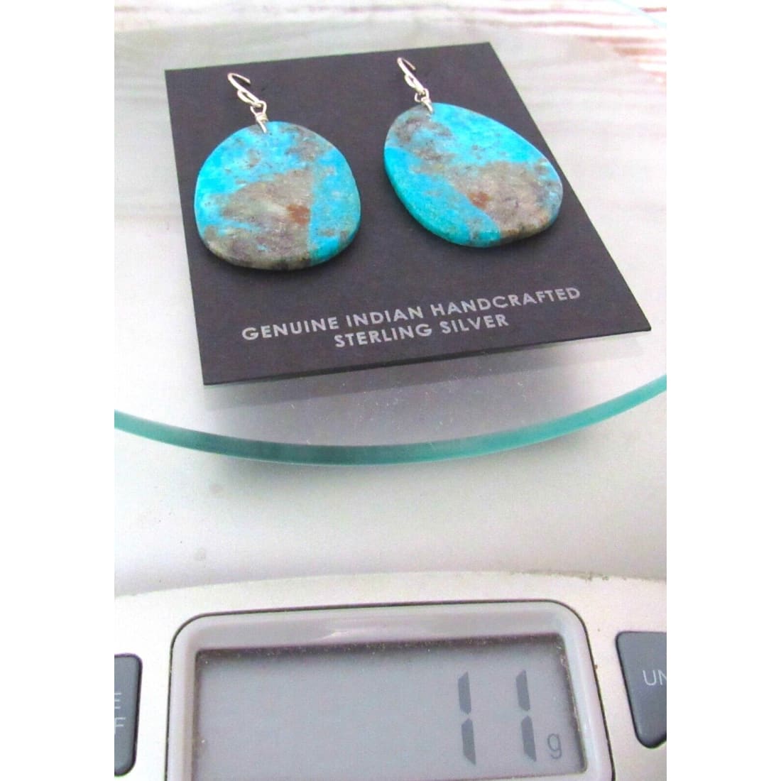 Santo Domingo Kingman Turquoise Slab Earrings L Lovato 
