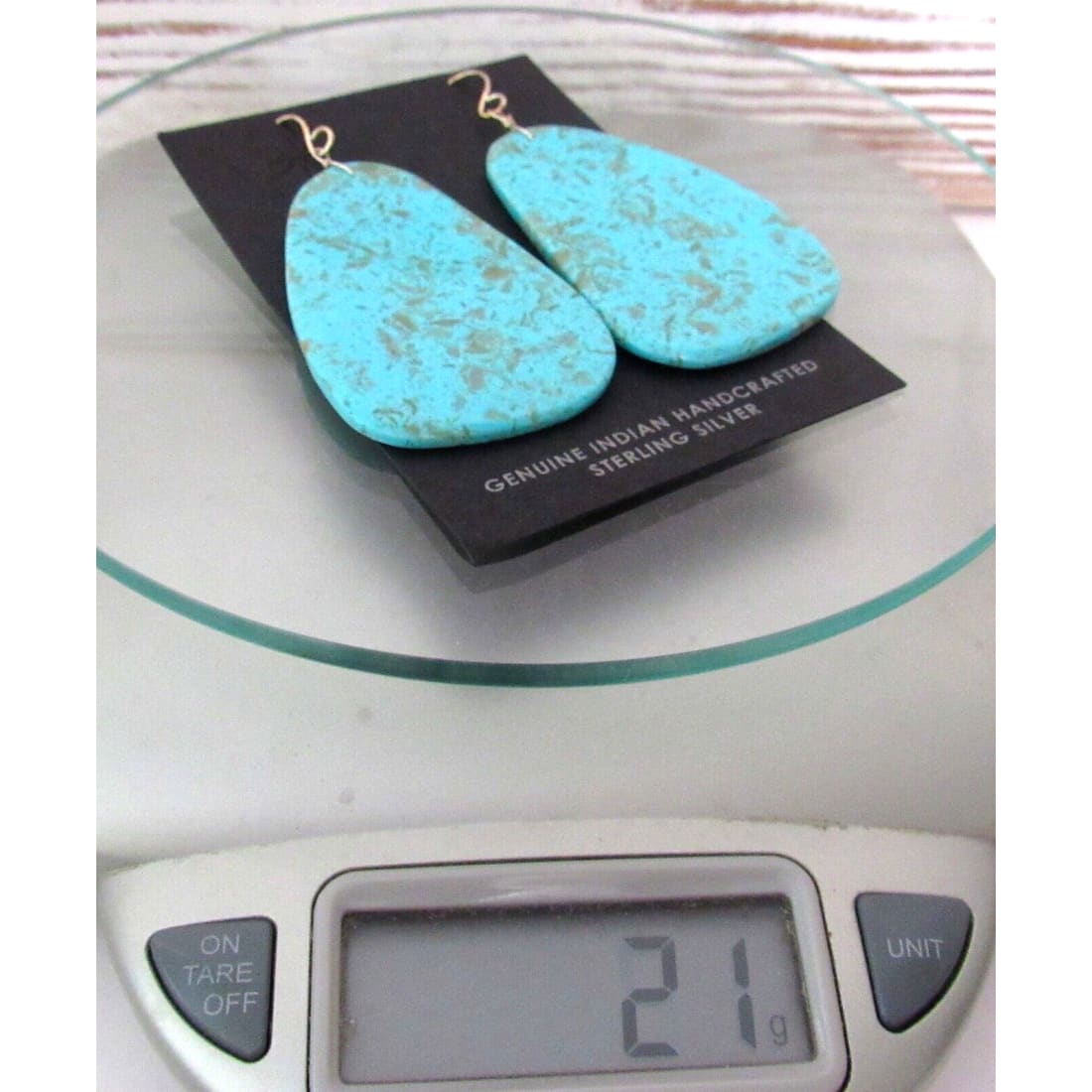 Santo Domingo Kingman Turquoise Slab Earrings L Lovato 