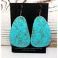 Santo Domingo Kingman Turquoise Slab Earrings L Lovato 
