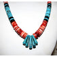 Santo Domingo Red Spiny Oyster Turquoise Heishi Necklace