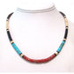Santo Domingo Rolled Turquoise Shell Coral Heishi Choker