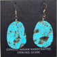 Santo Domingo Turquoise Slab Earrings L Lovato - Jewelry & 