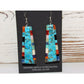 Santo Domingo Turquoise Slab Earrings Sterling Silver V