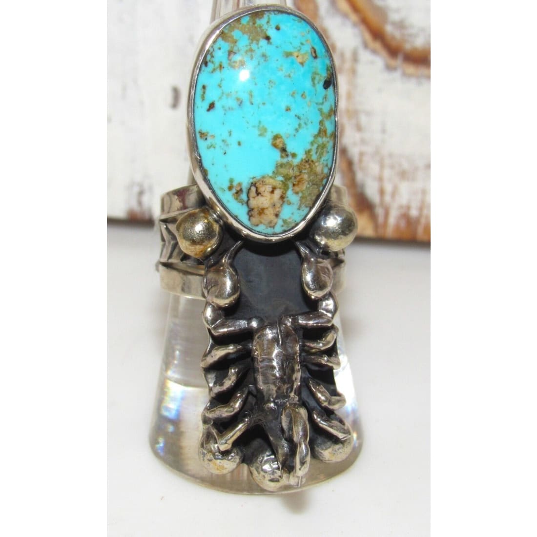 Scorpion Ring Sz 9 Native American Sterling Silver Royston 