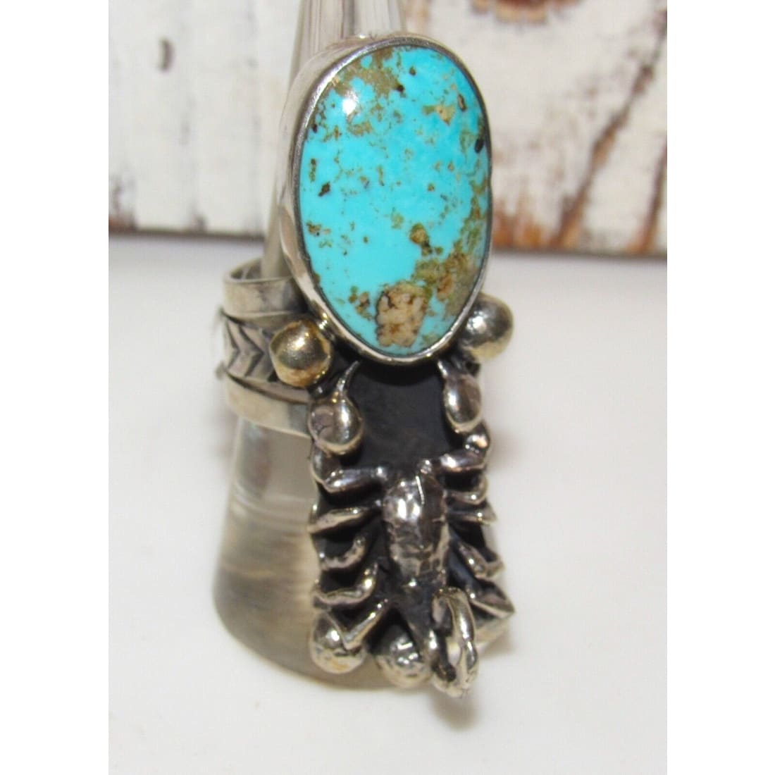 Scorpion Ring Sz 9 Native American Sterling Silver Royston 