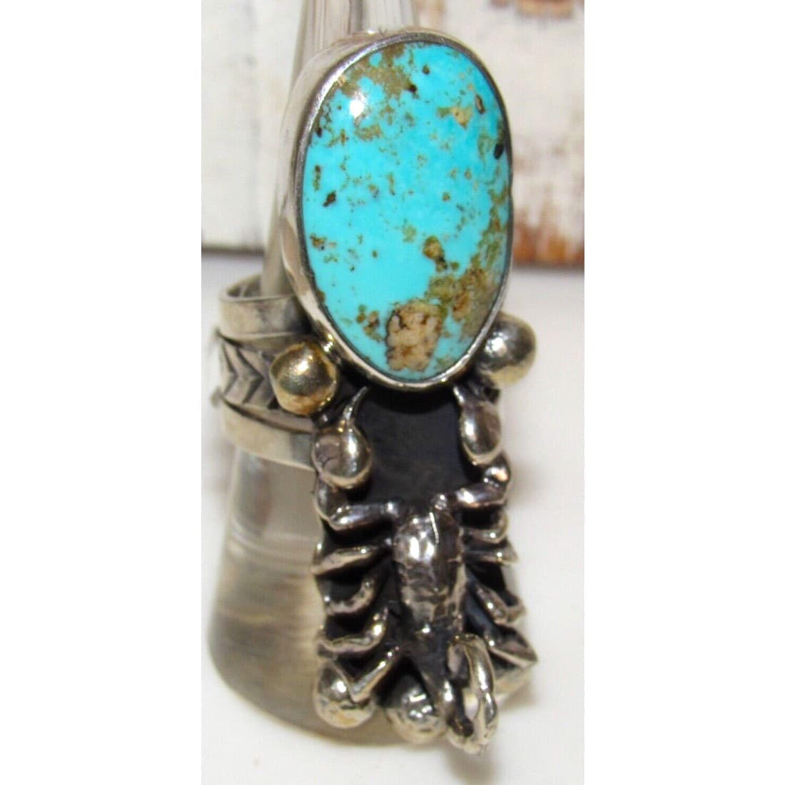 Scorpion Ring Sz 9 Native American Sterling Silver Royston 
