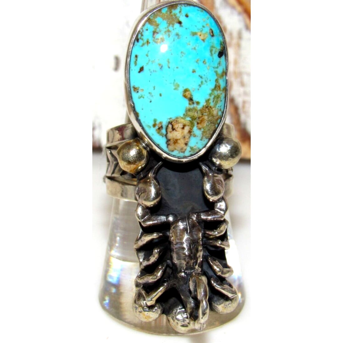 Scorpion Ring Sz 9 Native American Sterling Silver Royston 