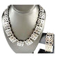 Taxco Mexican 925 Sterling Silver Necklace and Bracelet Set 