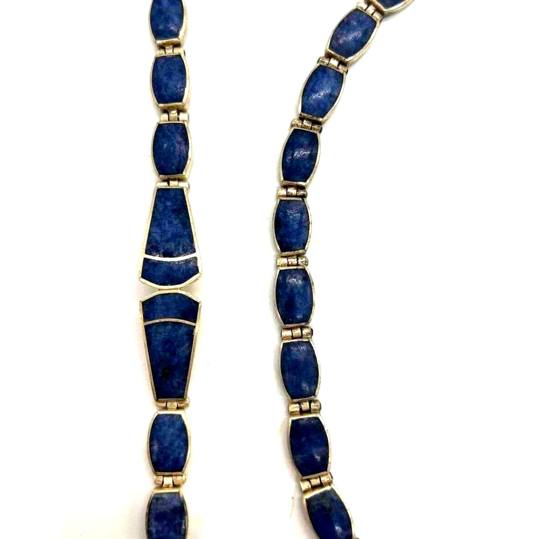 Taxco Mexican 950 Silver Lapis Lazuli Inlay Necklace and 