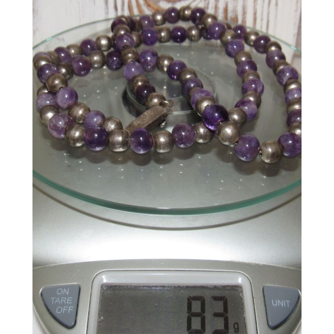 Taxco Mexico Necklace Amethyst Sterling Silver Beads 