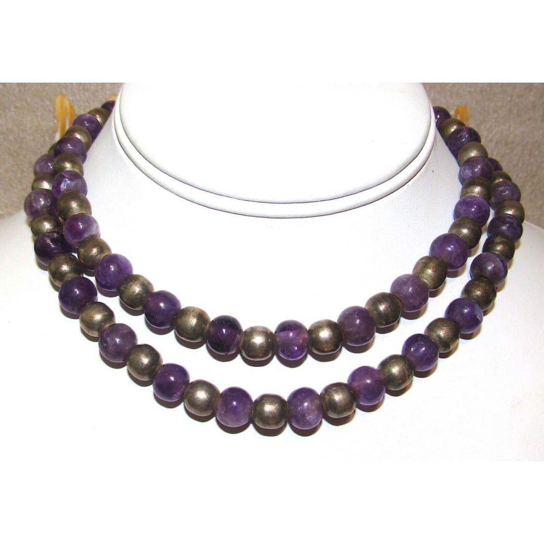 Taxco Mexico Necklace Amethyst Sterling Silver Beads 