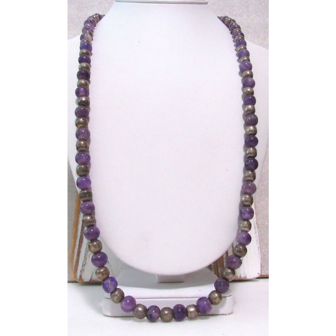 Taxco Mexico Necklace Amethyst Sterling Silver Beads 