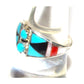 Vinage Zuni Inlay Ring Size 7 Snake Eye Turquoise Coral Jet 
